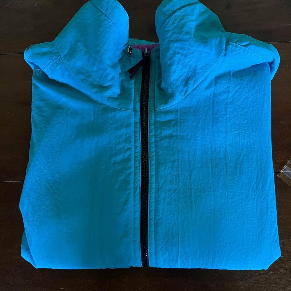 Vintage Pacific Trail Sport Windbreaker Jacket Teal Purple Fleece Lined Large - Picture 8 of 10